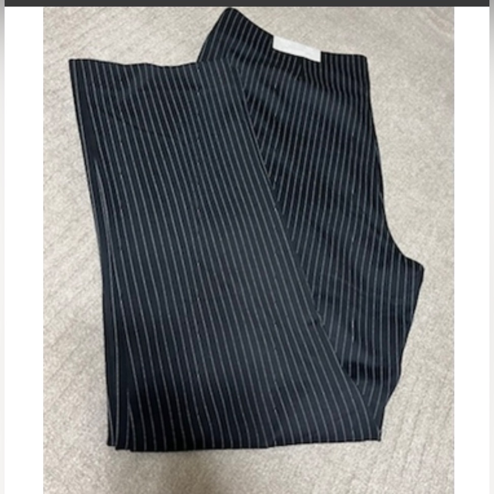 Brand New Chicos Vertically Striped Black Pant 45 Size 16 R